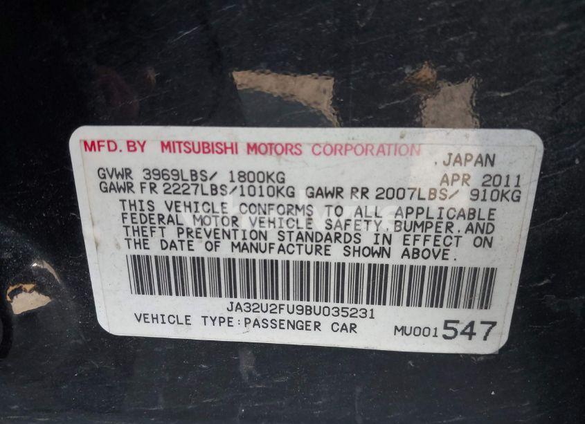 Photo 9 of 2011 Mitsubishi Lancer ES (VIN JA32U2FU9BU035231)