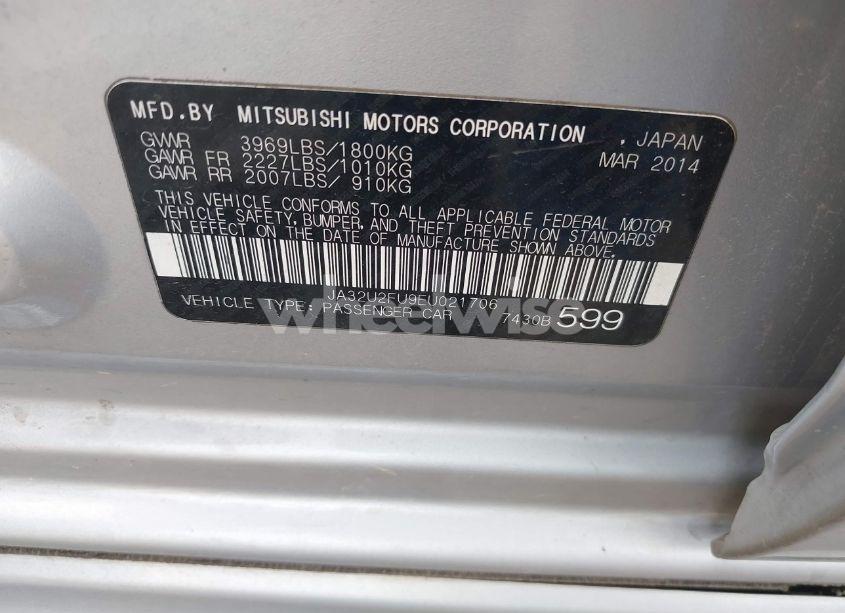 Photo 9 of 2014 Mitsubishi Lancer ES (VIN JA32U2FU9EU021706)