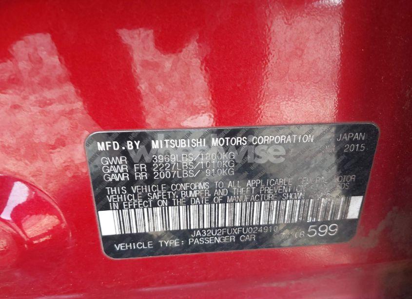 Photo 9 of 2015 Mitsubishi Lancer ES (VIN JA32U2FUXFU024910)