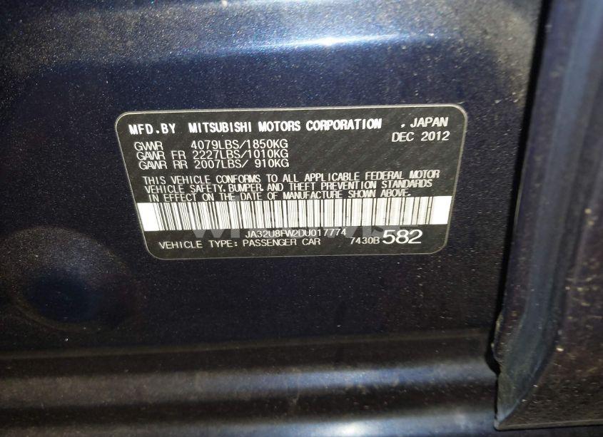 Photo 9 of 2013 Mitsubishi Lancer GT (VIN JA32U8FW2DU017774)