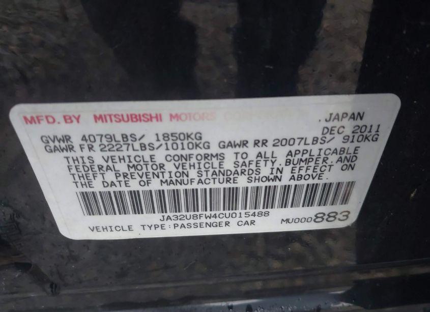 Photo 9 of 2012 Mitsubishi Lancer GT (VIN JA32U8FW4CU015488)