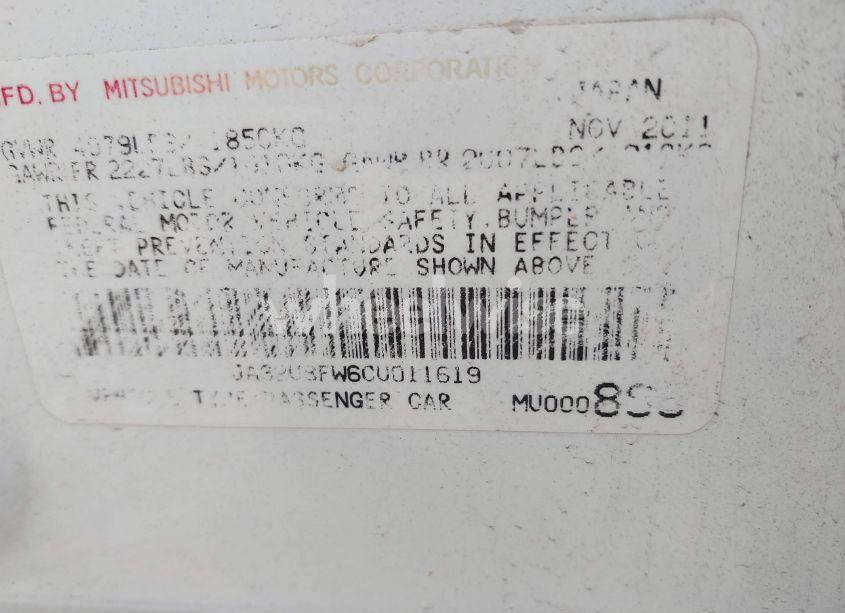 Photo 9 of 2012 Mitsubishi Lancer GT (VIN JA32U8FW6CU011619)