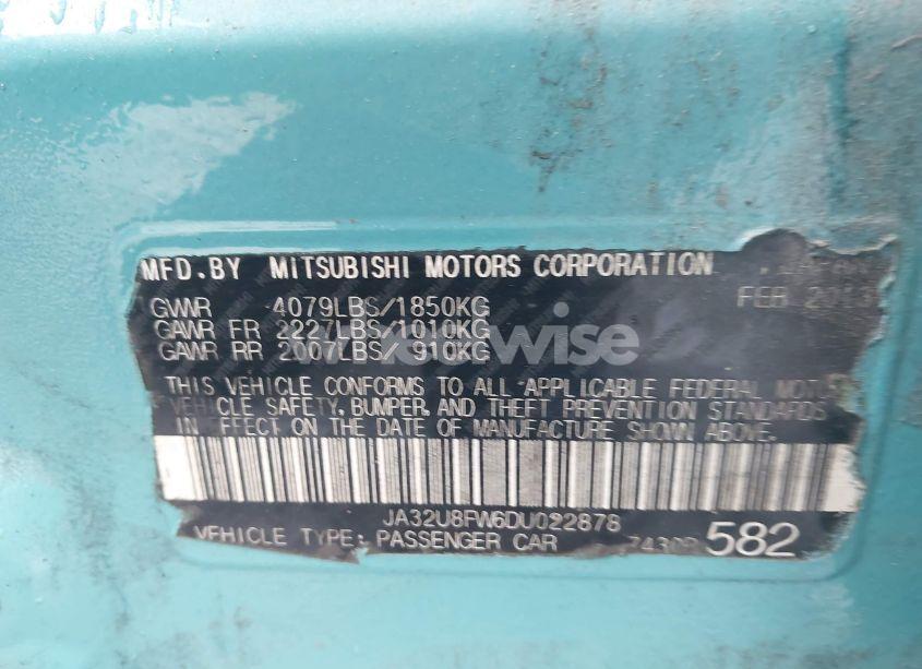 Photo 9 of 2013 Mitsubishi Lancer GT (VIN JA32U8FW6DU022878)