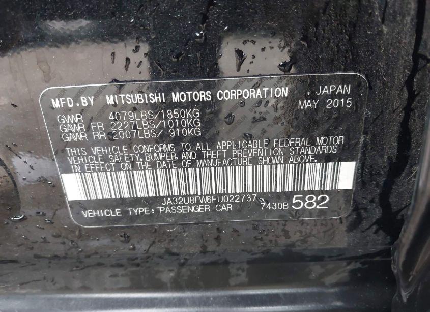 Photo 9 of 2015 Mitsubishi Lancer GT (VIN JA32U8FW6FU022737)