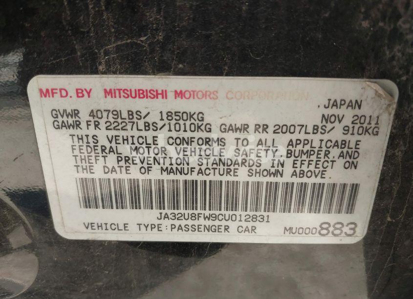 Photo 9 of 2012 Mitsubishi Lancer GT (VIN JA32U8FW9CU012831)