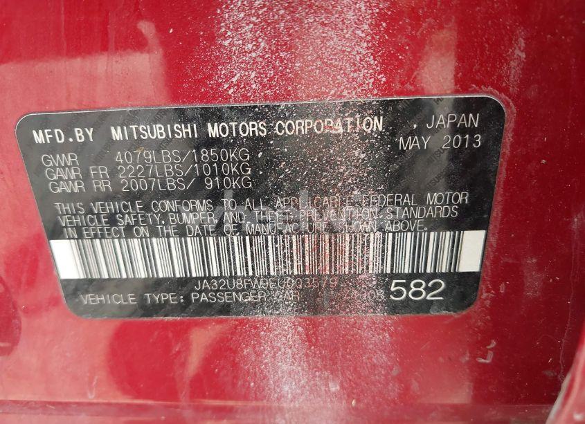 Photo 9 of 2014 Mitsubishi Lancer GT (VIN JA32U8FW9EU003579)