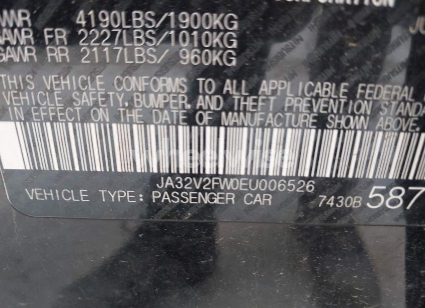 Photo 9 of 2014 Mitsubishi Lancer SE (VIN JA32V2FW0EU006526)