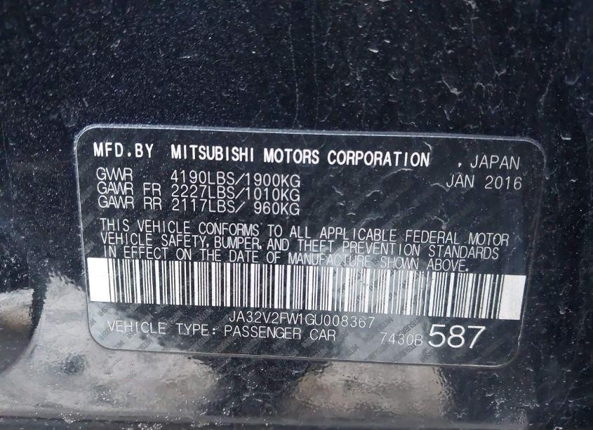 Photo 9 of 2016 Mitsubishi Lancer SEL (VIN JA32V2FW1GU008367)