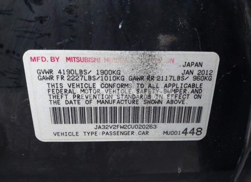 Photo 9 of 2012 Mitsubishi Lancer SE (VIN JA32V2FW2CU020263)