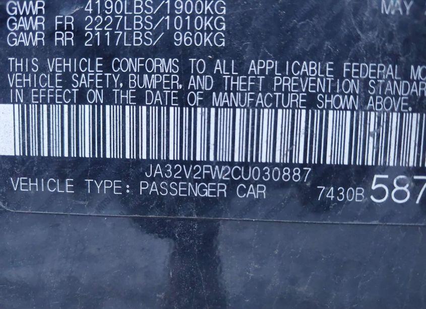 Photo 9 of 2012 Mitsubishi Lancer SE (VIN JA32V2FW2CU030887)