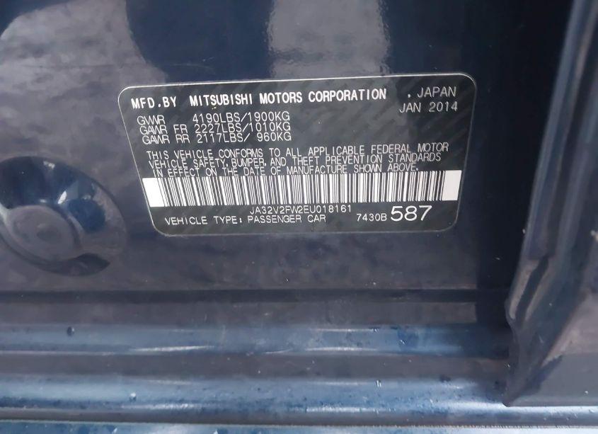 Photo 9 of 2014 Mitsubishi Lancer SE (VIN JA32V2FW2EU018161)