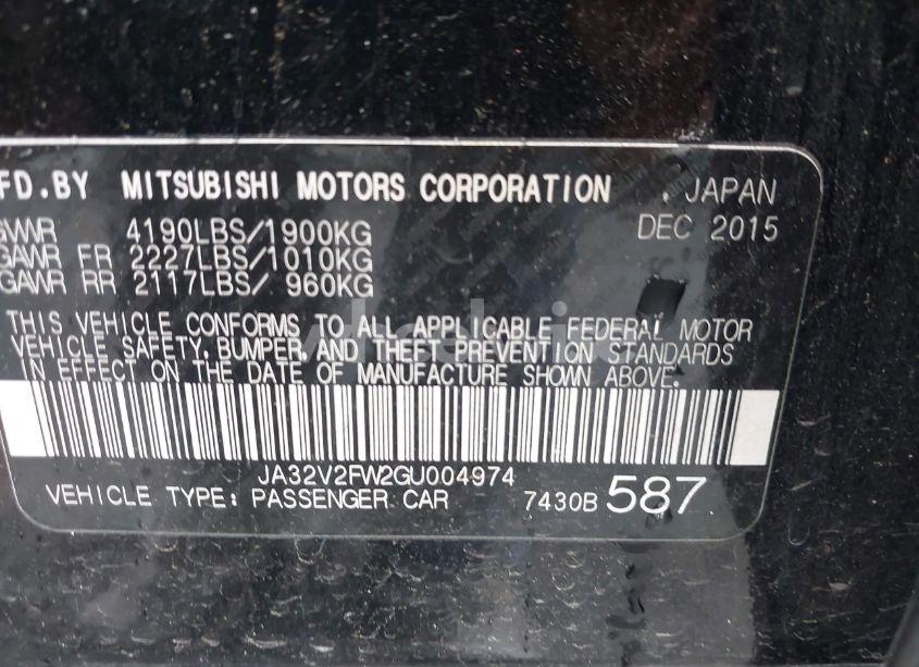 Photo 9 of 2016 Mitsubishi Lancer ES (VIN JA32V2FW2GU004974)