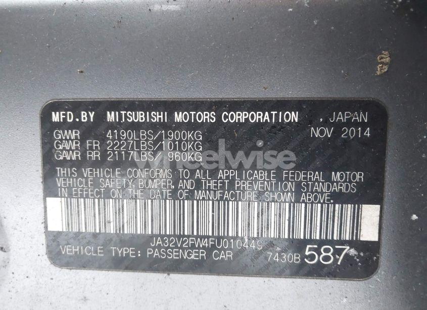 Photo 9 of 2015 Mitsubishi Lancer SE (VIN JA32V2FW4FU010449)