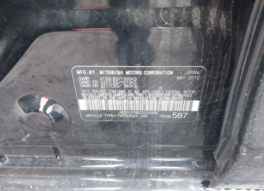 Photo 9 of 2012 Mitsubishi Lancer SE (VIN JA32V2FW6CU030066)