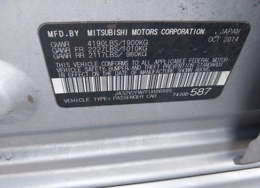 Photo 9 of 2015 Mitsubishi Lancer SE (VIN JA32V2FW7FU006895)