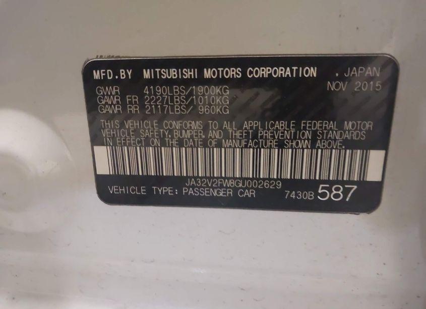 Photo 9 of 2016 Mitsubishi Lancer ES (VIN JA32V2FW8GU002629)