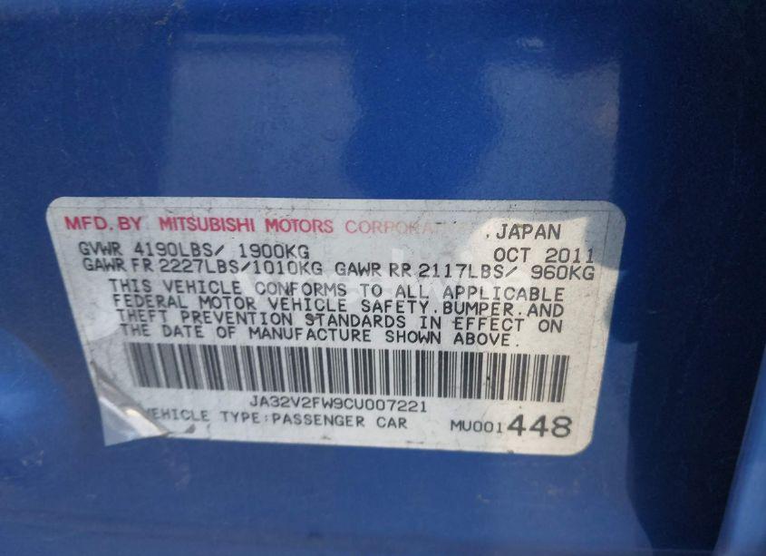 Photo 9 of 2012 Mitsubishi Lancer SE (VIN JA32V2FW9CU007221)