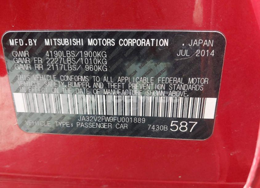 Photo 9 of 2015 Mitsubishi Lancer SE (VIN JA32V2FW9FU001889)