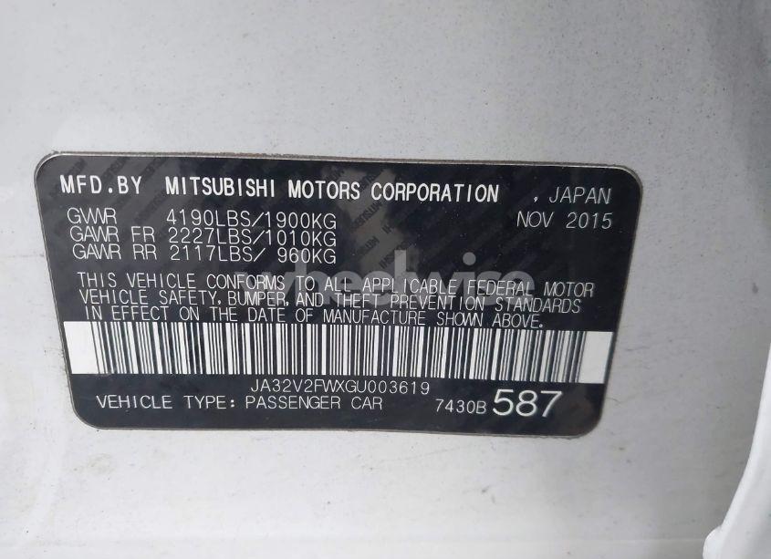 Photo 9 of 2016 Mitsubishi Lancer ES (VIN JA32V2FWXGU003619)