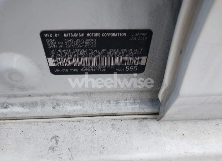 Photo 9 of 2014 Mitsubishi Lancer EVOLUTION MR (VIN JA32W5FV5EU017592)