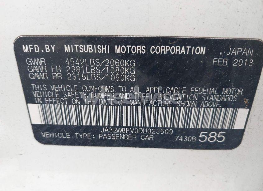 Photo 9 of 2013 Mitsubishi Lancer EVOLUTION GSR (VIN JA32W8FV0DU023509)