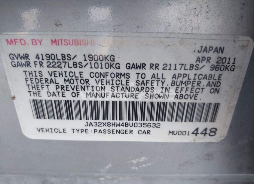 Photo 9 of 2011 Mitsubishi Lancer SPORTBACK GTS (VIN JA32X8HW4BU035632)