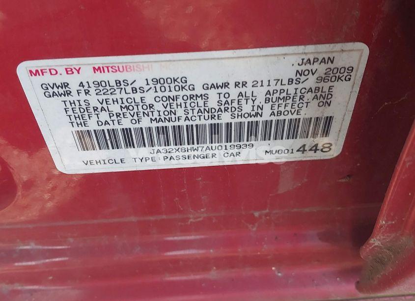 Photo 9 of 2010 Mitsubishi Lancer SPORTBACK GTS (VIN JA32X8HW7AU019939)