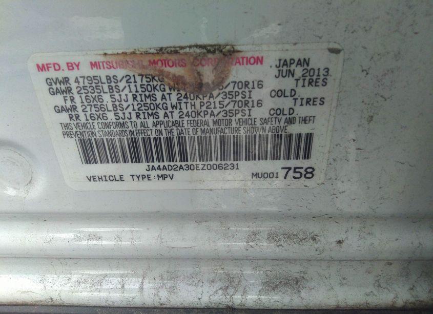 Photo 9 of 2014 Mitsubishi Outlander ES (VIN JA4AD2A30EZ006231)