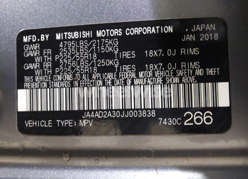 Photo 9 of 2018 Mitsubishi Outlander ES (VIN JA4AD2A30JJ003838)