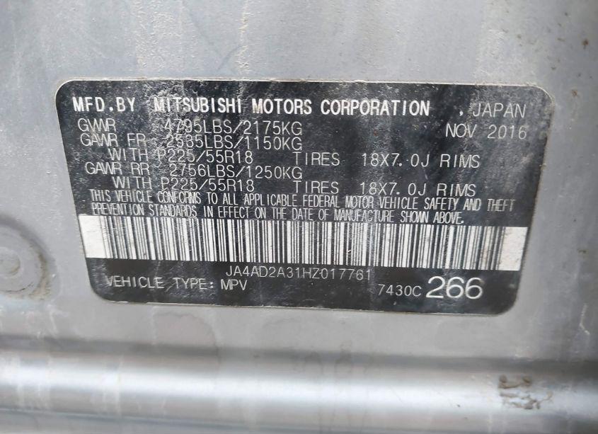 Photo 9 of 2017 Mitsubishi Outlander ES (VIN JA4AD2A31HZ017761)