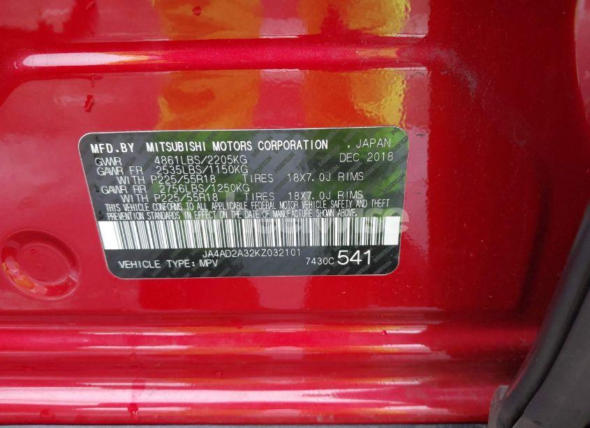 Photo 9 of 2019 Mitsubishi Outlander ES (VIN JA4AD2A32KZ032101)