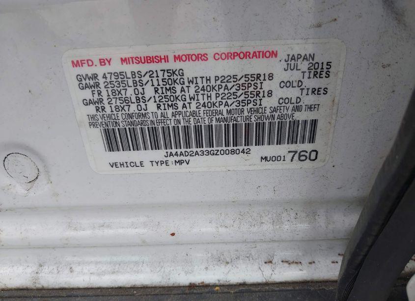 Photo 9 of 2016 Mitsubishi Outlander ES (VIN JA4AD2A33GZ008042)