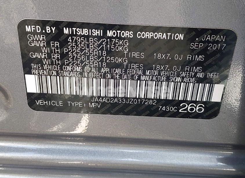 Photo 9 of 2018 Mitsubishi Outlander ES (VIN JA4AD2A33JZ017282)