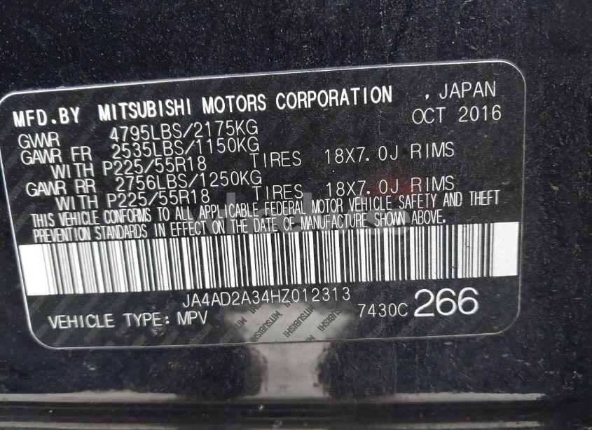 Photo 9 of 2017 Mitsubishi Outlander ES (VIN JA4AD2A34HZ012313)