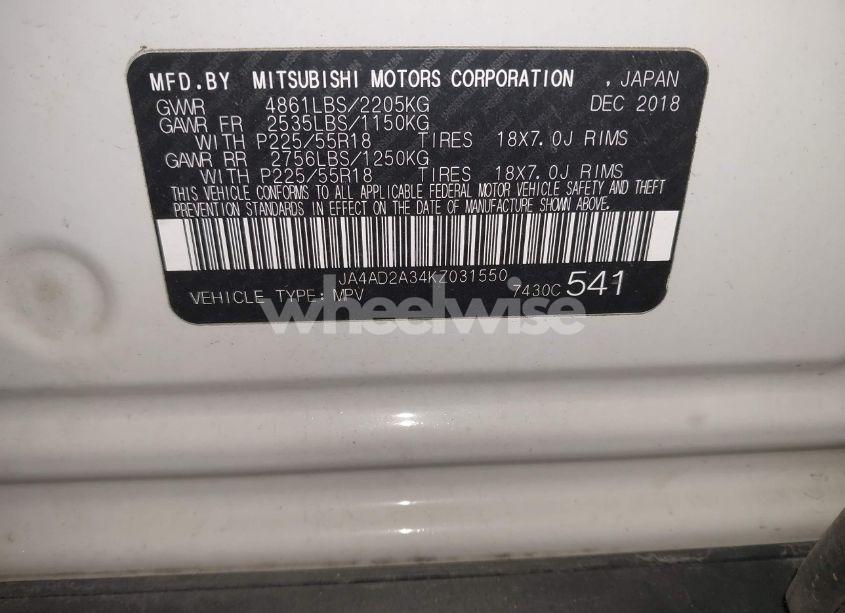 Photo 9 of 2019 Mitsubishi Outlander ES (VIN JA4AD2A34KZ031550)