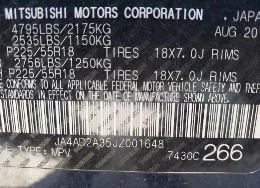 Photo 8 of 2018 Mitsubishi Outlander ES (VIN JA4AD2A35JZ001648)