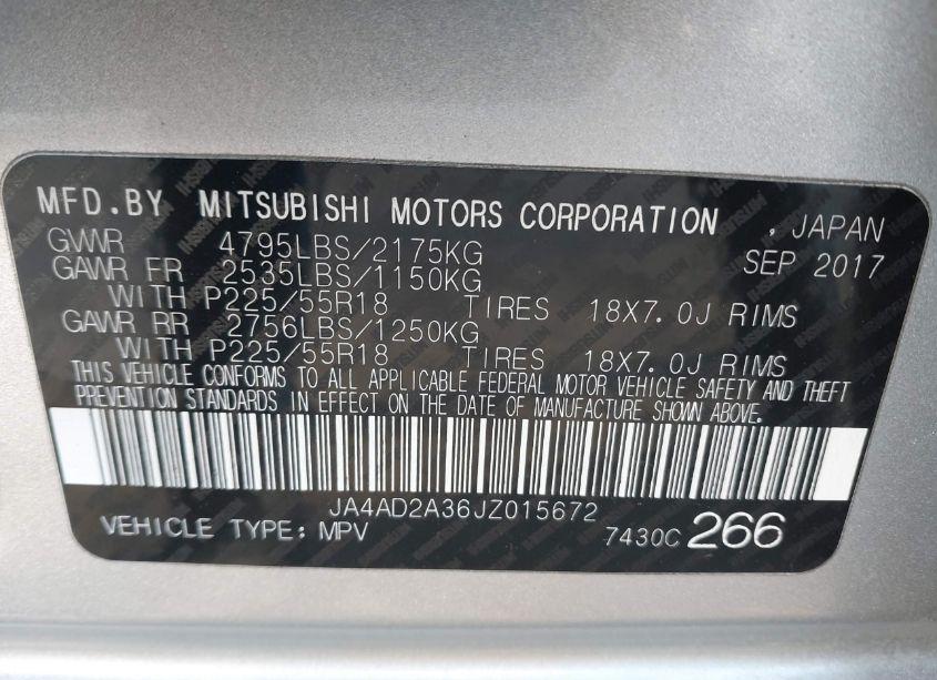 Photo 9 of 2018 Mitsubishi Outlander ES (VIN JA4AD2A36JZ015672)