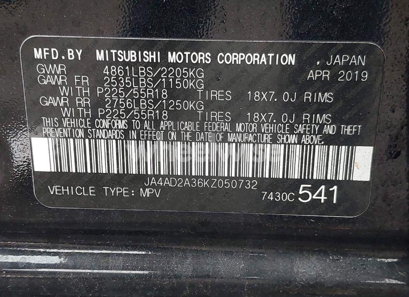 Photo 9 of 2019 Mitsubishi Outlander ES (VIN JA4AD2A36KZ050732)