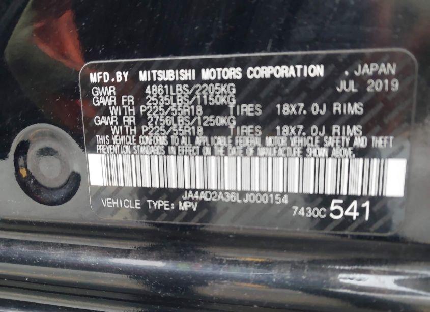 Photo 8 of 2020 Mitsubishi Outlander ES 2.4 (VIN JA4AD2A36LJ000154)