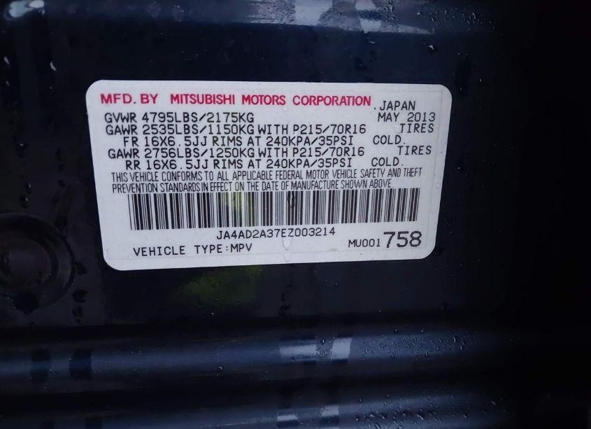 Photo 9 of 2014 Mitsubishi Outlander ES (VIN JA4AD2A37EZ003214)