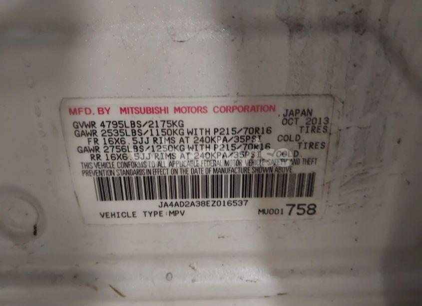 Photo 9 of 2014 Mitsubishi Outlander ES (VIN JA4AD2A38EZ016537)