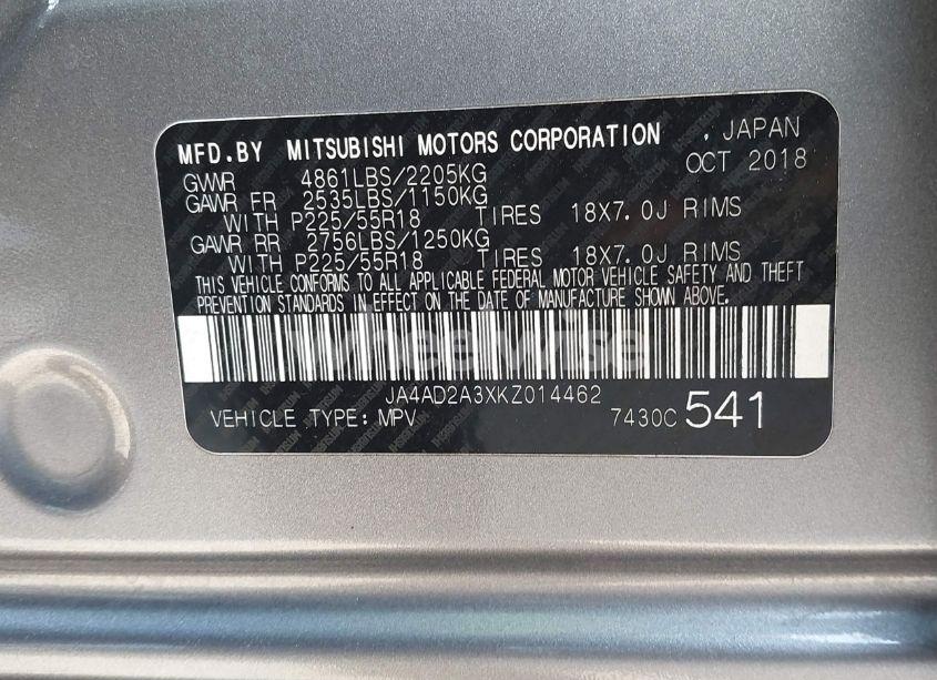 Photo 9 of 2019 Mitsubishi Outlander ES (VIN JA4AD2A3XKZ014462)