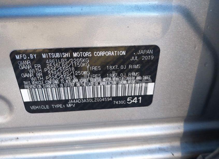 Photo 9 of 2020 Mitsubishi Outlander SE 2.4 (VIN JA4AD3A30LZ004594)