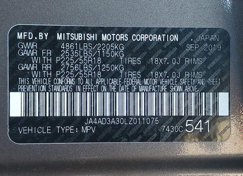 Photo 9 of 2020 Mitsubishi Outlander SE 2.4 (VIN JA4AD3A30LZ011075)