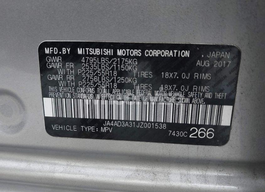 Photo 9 of 2018 Mitsubishi Outlander SEL (VIN JA4AD3A31JZ001538)
