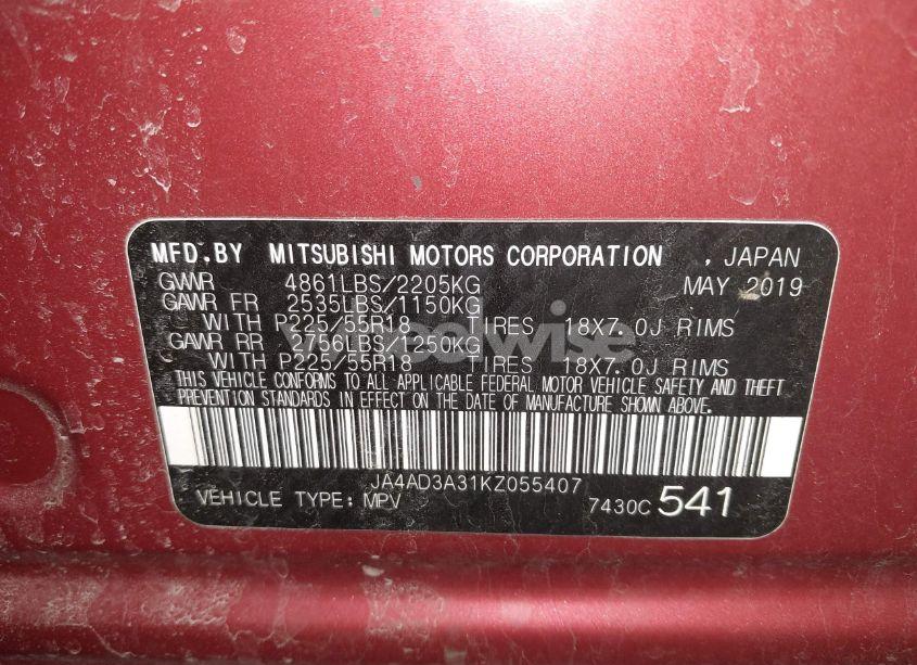 Photo 9 of 2019 Mitsubishi Outlander SE (VIN JA4AD3A31KZ055407)