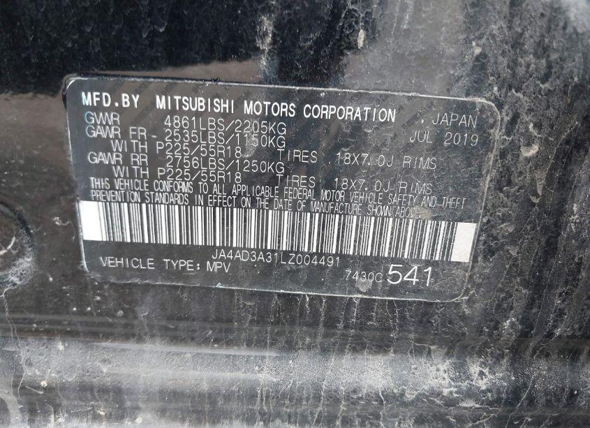 Photo 9 of 2020 Mitsubishi Outlander LE 2.4/SE 2.4/SEL 2.4/SP 2.4 (VIN JA4AD3A31LZ004491)