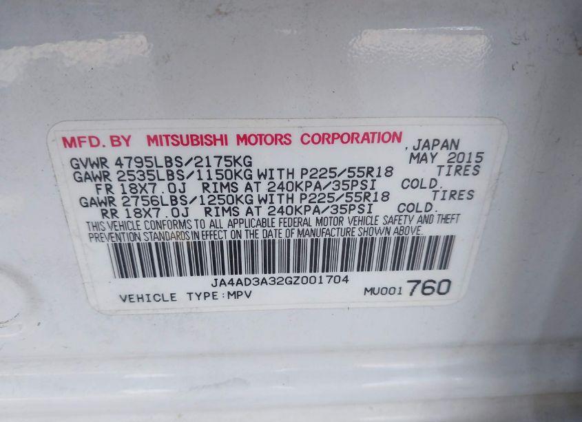 Photo 9 of 2016 Mitsubishi Outlander SE (VIN JA4AD3A32GZ001704)