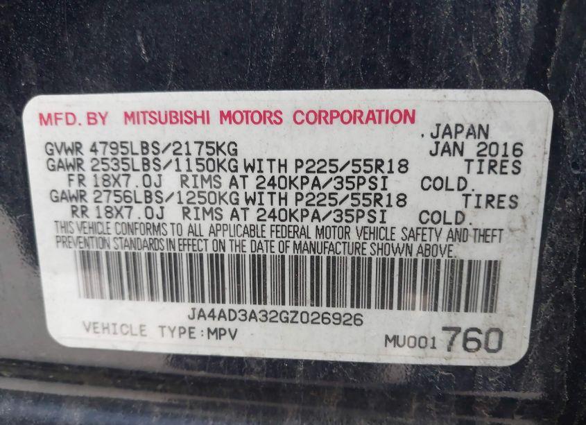 Photo 9 of 2016 Mitsubishi Outlander SE/SEL (VIN JA4AD3A32GZ026926)