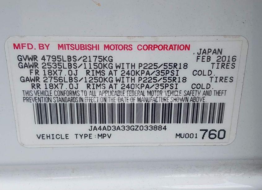 Photo 9 of 2016 Mitsubishi Outlander SEL (VIN JA4AD3A33GZ033884)